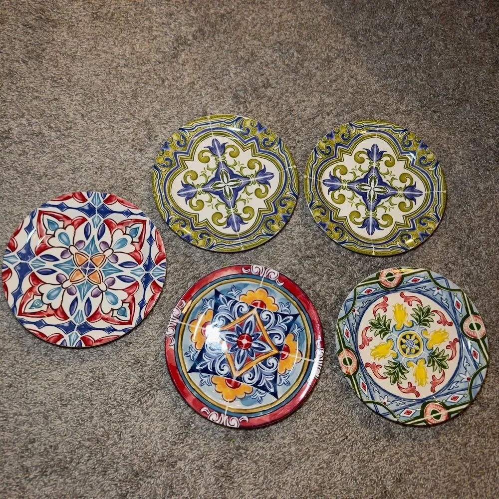 Pier 1 Plates Ironstone Set Of 5 Salad Lunch Dinner 8.5